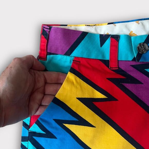 Loudmouth Captain Thunderbolt Golf Shorts Men’s 29 Colorful Geometric Print Gift - Picture 4 of 10